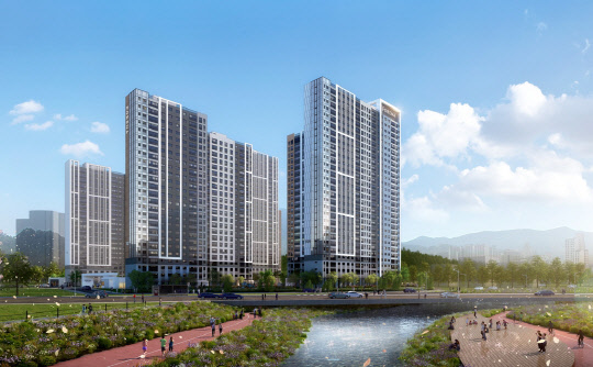 한화건설이 다음달 분양하는 '한화 포레나 천안신부' 투시도. <한화건설 제공>